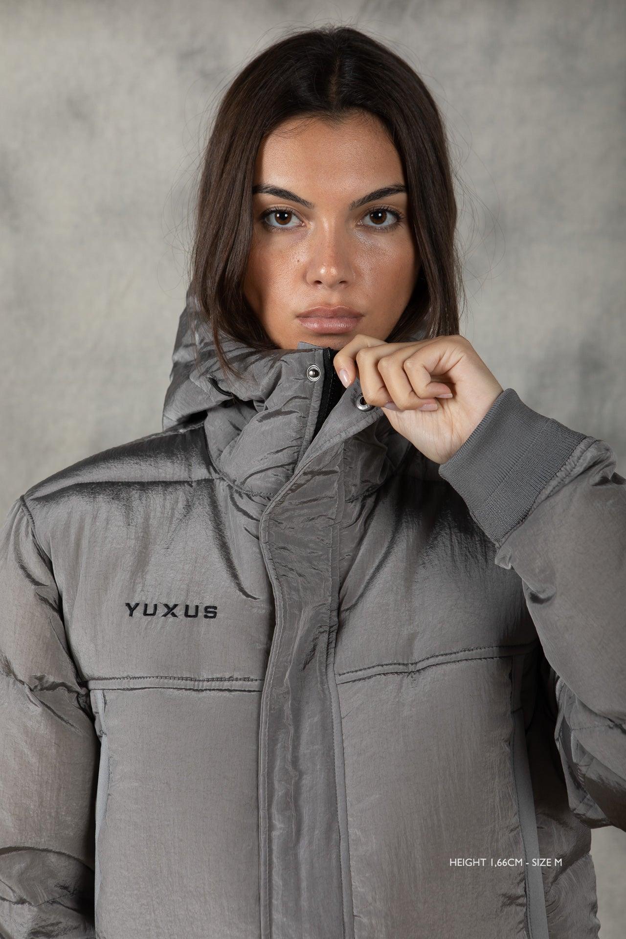 GREY "CLUB" FEATHER COAT - YUXUS